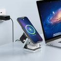 Travel 3 in 1 Magnetic Wireless Charger Foldable Stand Dock for IPhone 15, 14, AirPods,iwatch for Apple / for Samsung Galaxy S23