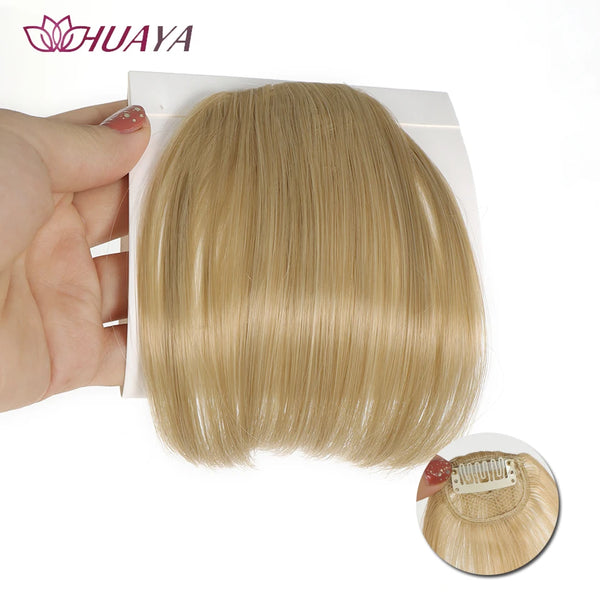 HUAYA Synthetic Hair Bangs Clips Front Side Long Bangs Fake Fringe Clip in Hair Extensions Accessories for Women