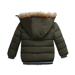 Buy dark-green Boys Jacket for Children Coats 2023 Autumn Winter Jackets Kid Warm Hooded Zipper Outwear Coat for Boy Clothes Costume 2 3 4 5 6Y