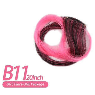 Buy b11 AIYEE Hair Extensions Pure RainBow Hairpiece Clip in Hair Piece Synthetic Long Straight Ombre Pink Red Rainbow Hair Piece