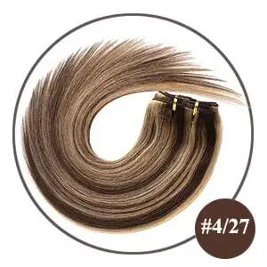 Buy p4-27 Doreen 10 12 14 16 Malaysia Short Double Weft Clip in Human Hair Extensions Thick 100% Straight Hair Clip in Extensions 7 Pieces