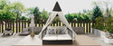 Outdoor Daybed Patio Lounge Bed With Adjustable Backrest Outdoor Double Sun Lounger With Curtains, 4 Pillows for Garden