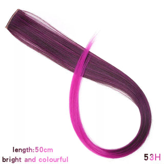 Buy 53h Lupu Synthetic Rainbow Highlighted Hair Girl One Chip in Hair Extension Hairpin Long Straight Hair Clip for Hair False Hair