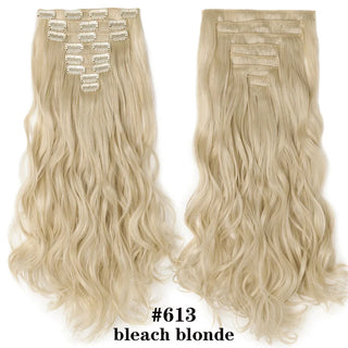 Buy bleach-blonde HAIRRO 24Inches 170g 36 Colors Long Straight Synthetic Hair Extensions Clips in High Temperature Fiber Black Brown Hairpiece