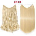 HAIRRO 20 Inches Wave Hair Extensions No Clip in Ombre Blonde Black Hair Synthetic Natural Hidden Secret False Hair Piece