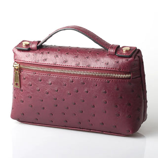 Buy ostrich-maroon-l Snake Pattern Clutch Make Up Bags