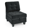 Single Chair  for Modular Sectional,Black Velvet (26.5"x31.5"x36")