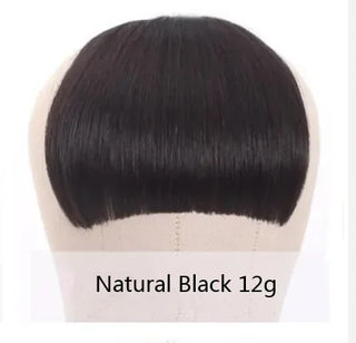 Buy natural-black-12g Brazilian Human Hair Blunt Bangs Clip in Human Hair Extension Non-Remy Clip on Natural Fringe Hair Bangs Neat Bang Hairpieces