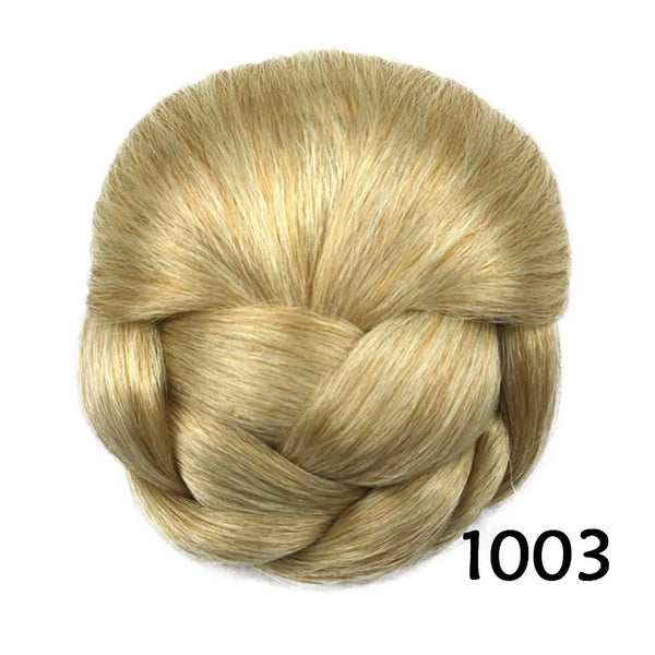 Gres Heat Resistant Fiber 6 Colors Women Clip-In Braided Chignon Synthetic Hair Buns for Brides