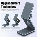 3 in 1 Portable Wireless Charger Stand Dock for Samsung Watch Apple Watch 8 7 for iPhone 14 13 12 Foldable Fast Charging Station