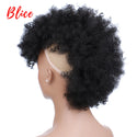 Blice Synthetic High Puff Afro Kinky Curly Short Middle-Part Wig Clips in Hairpiece Hair Extensions 90g/Piece All Color 10Inch