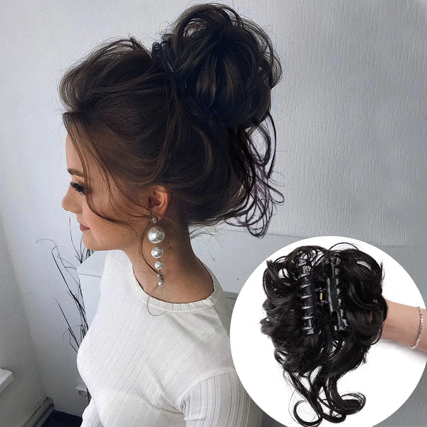 Messy Bun Hair Piece Tousled Updo H Air Extensions With Elastic Hair Bands Curly Hair Bun Scrunchie for Women Girls