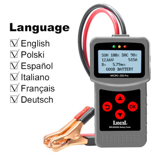 Buy europe-metal-clip Lancol Micro200 Pro Car Battery Tester 12V 40-2000cca Lead Acid Battery Analyzer Cranking Test Charging Test Diagnostic Tool