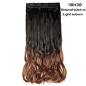 S-Noilite Synthetic 47Color 24Inch Long Wavy Women Clip in One Piece Hair Extensions Black Brown Fake Clip Hairpiece for Women