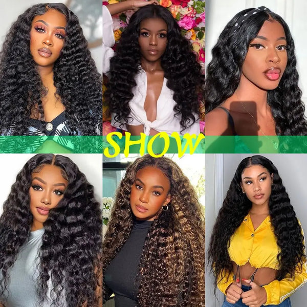 Deep Wave Clip Ins Human Hair Extensions for Women 8Pcs Extensions Real Human Hair Curly Thick to Ends With 120g/Set