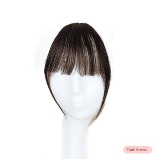 Buy a63-dark-brown 100% Human Hair Invisible Air Bangs Hair Clip-In Extension