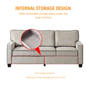 Living Room Sofa With Storage Beige Corduroy