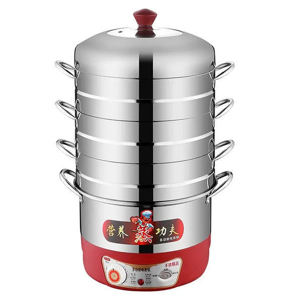 Electric Boiler Hot Pot Stainless Steel Multi-Function Electric Energy Saving Original Cooking Pot Food Steamer