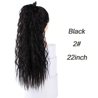 Buy t1b-613 AILIADE Synthetic 22inch Long Bouncy Curly Hair  Ponytail Extensions Hairpiece Drawstring Heat Resistant Brown Hair Extension