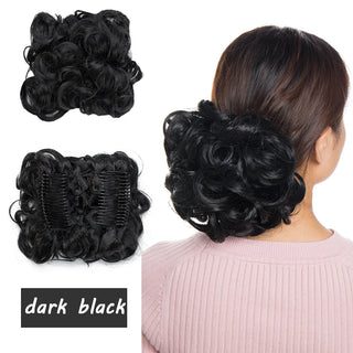 Buy dark-black BENEHAIR Synthetic Scrunchy Hair Bun Messy Hair Bun Curly Chignon Hairpiece for Women Hair Combs Clip in Hair Extension Updo