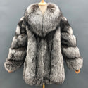 Fur Coats Women Long Luxury Real Red Fox Fur Jacket Turn Down Collar Furry Thick Warm Coat Winter