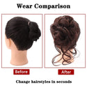 Messy Bun Hair Piece Tousled Updo H Air Extensions With Elastic Hair Bands Curly Hair Bun Scrunchie for Women Girls