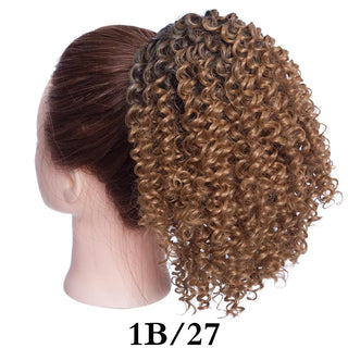 Buy 1b-27 HAIRRO Drawstring Puff Ponytail Afro Kinky Curly Hair Extension Synthetic Clip in Pony Tail African American Hair Extension