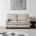 Living Room Sofa Loveseat With Storage Beige Corduroy