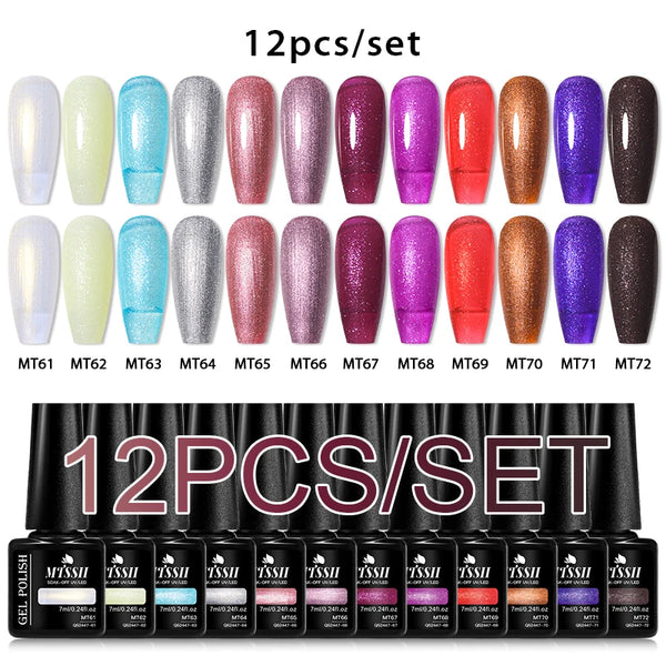 10/12pcs Spring Macaron Nail Gel Polish Set Semi Permanent UV for Manicure Soak Off Gel Nail Polish Kit Varnishes Nail Supplies