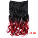 AOSIWIG 24inch 5 Clipsins Straight Hair Extentions Clip in on Hair Extension Black to Red Ombre Hairpiece Synthetic