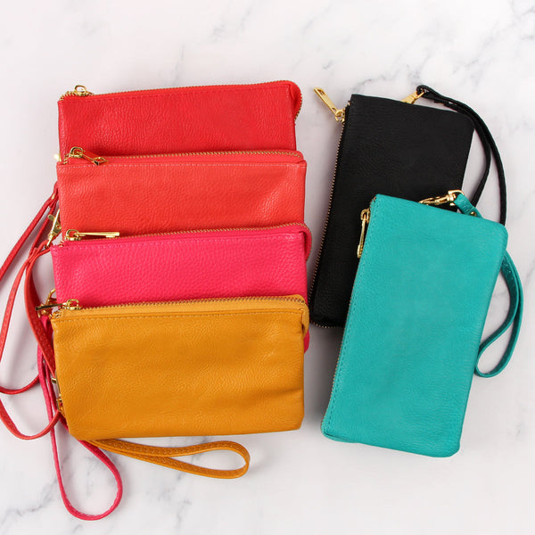 005 - Leather Wallet With Detachable Wristlet