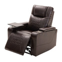 Power Motion Recliner With USB Charging Port and Hidden Arm Storage 2 Convenient Cup Holders Design and 360° Swivel Tray