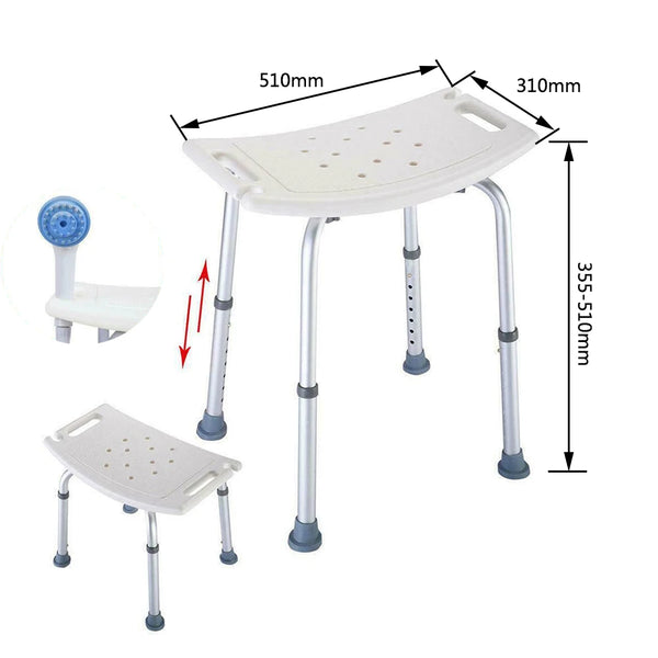 Bathroom Safety Anti-Slip Shower Chair for Elderly Pregnant Disabled Bathroom Shower Bench Adjustable Height Shower Tub Stool