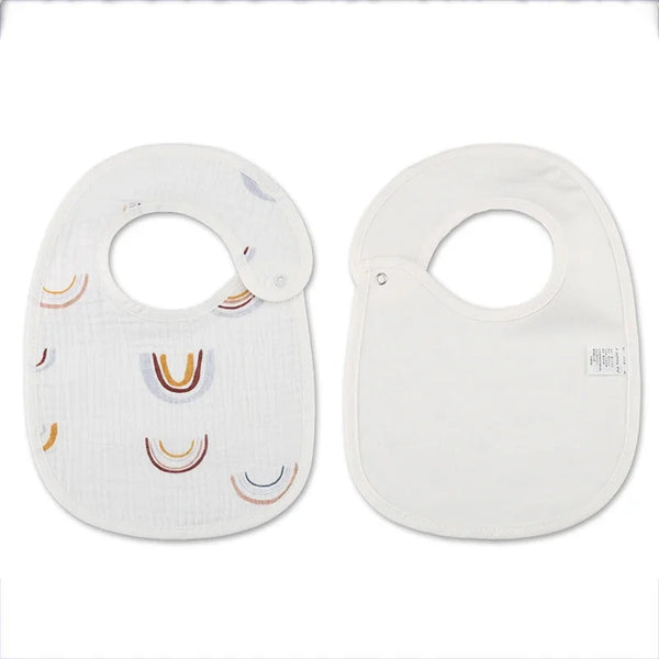 2Pcs/Set Printed Carton Baby Bib Waterproof Newborn Feeding Aprons Adjustable Toddler Bibs Burp Cloth Cotton Kids Saliva Towels