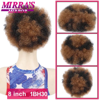 Buy fbbzt01-1bh30 Afro Puff Drawstring Ponytail Extension Synthetic Kinky Curly Ponytail Hair Chignon Dreadlock Buns Afro Puff for Black Women