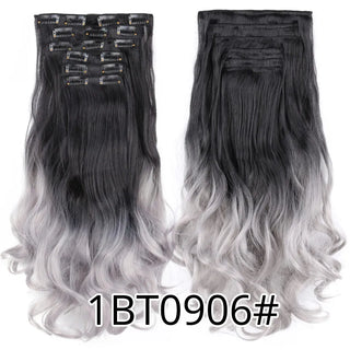 Buy 1bt0906 Alileader 22Inch Synthetic Long Curly 16Clips Clip in Hair Extensions Body Wave Hairpiece 6Pcs Resistant Fiber Ombre Blond Women