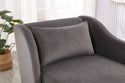 Modern Chaise Lounge Chair Velvet Upholstery (Grey)