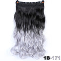 XUANGUANG Long Synthetic Hair 5 Clips in Hair Extension Heat Resistant Hairpiece Natural Wavy Hair Piece