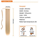 MANWEI Synthetic Long Straight Ponytail Hair Extensions Heat Resistant Hair 24“120g Wrap Around Pony Hairpiece for Women