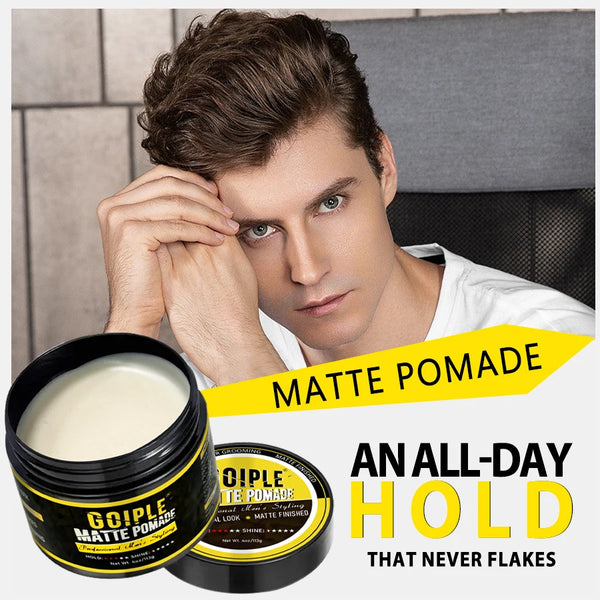 GOIPLE 113g Matte Pomade Medium All Day Hold Men's Clay Low Shine Matte Finish Natural Texture Styling Wax Hair Grooming Gel