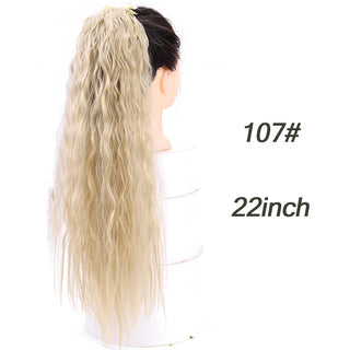 Buy p4-27 AILIADE Synthetic 22inch Long Bouncy Curly Hair  Ponytail Extensions Hairpiece Drawstring Heat Resistant Brown Hair Extension