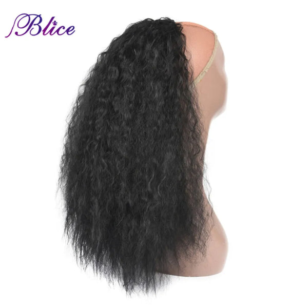 Blice Synthetic 20-24 Inch Kinky Curly Ponytail Heat Resistant Hair Extensions With Two Plastic Combs All Colors Available