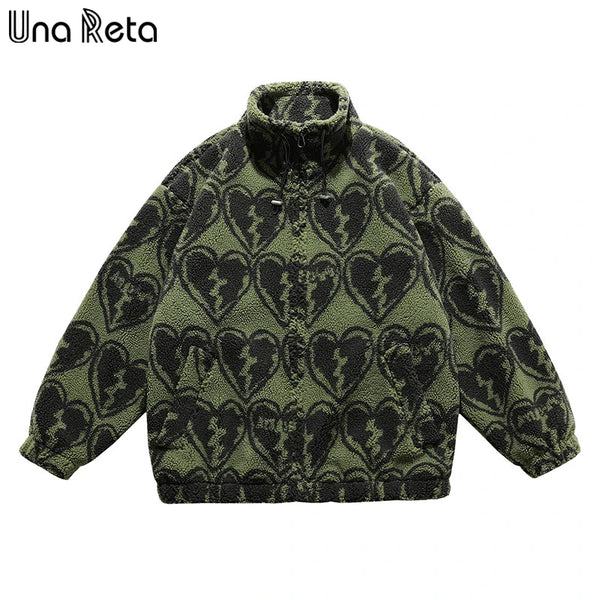 Una Reta M-Xxl Winter Men Coat New Casual Lamb Wool Parka Coat Streetwear Loose Men Clothing Grain Fleece Men's Jacket Coat