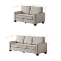 Living Room Sofa Set 2+3 With Storage Beige Corduroy