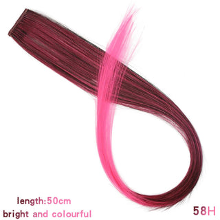 Buy 58h LUPU Synthetic Hair Extensions Long Straight Clip Ombre Grey Red Pink Colored Rainbow Highlight Strands of Hair on Hairpins