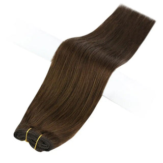 Buy 4-chocolate-brown Full Shine 3 Pieces Clip in Human Hair Extensions Solid Blonde Color Invisible Brazilian Hairpins Clip Ins 50 Gram Machine Remy