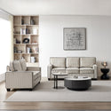 Living Room Sofa Set 2+3 With Storage Beige Corduroy