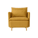 Modern Fabric Accent Armchair,upholstered Single Sofa Chair,Yellow Cotton Linen-30.7''