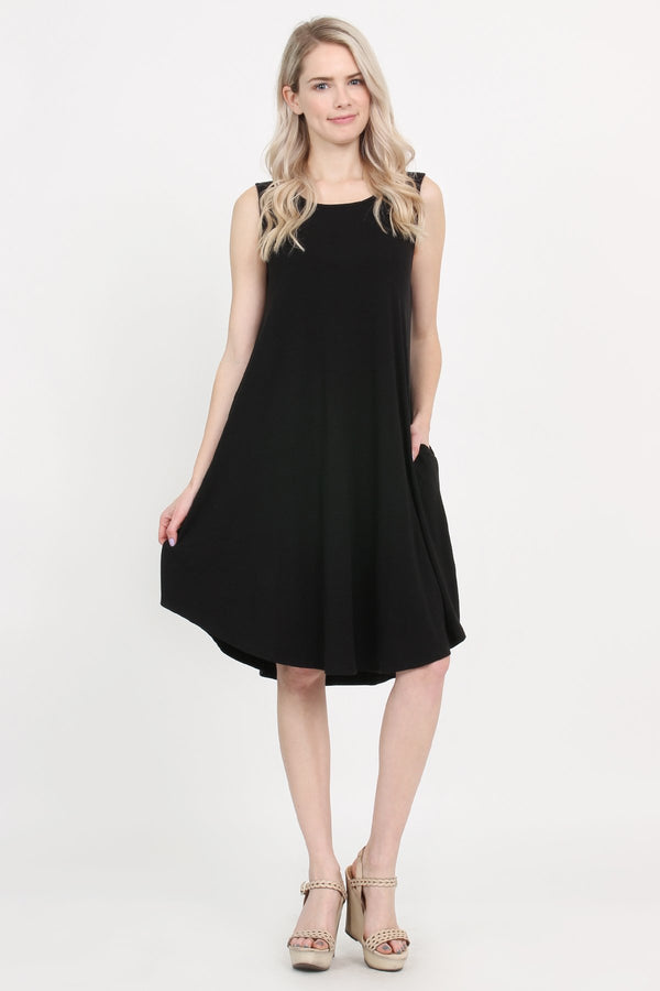 Sleeveless Pocket Swing Dress