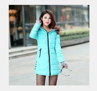 1pcs/Lot Korean Style Winter Woman Long Winter Hooded Coat Oversize Winter Autumn Warm Down Long Coat